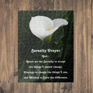 Puzzle Oración de serenidad floral inspiradora Calla Lily