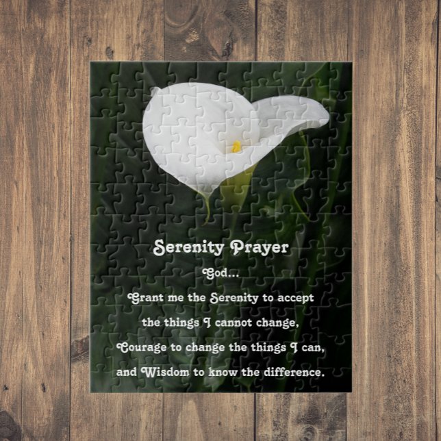 Puzzle Oración inspiradora de Serenidad Calla Lily Floral (In Situ)