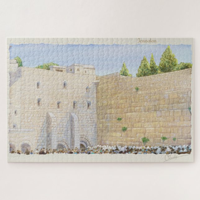 Puzzle Oración, Western Wall KOTEL Jerusalem Old City ART (Horizontal)