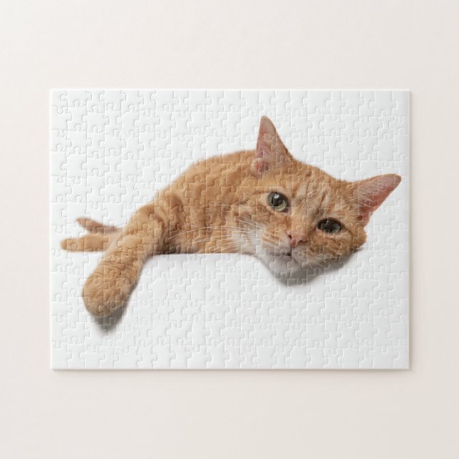 Puzzle Orange Cat Laying Down (Horizontal)