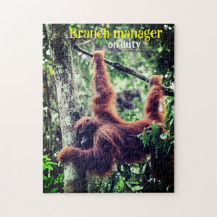 Puzzle Orangután colgando de un árbol