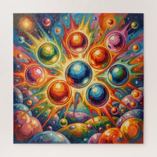 Puzzle Orbes abstractos vibrantes radiantes fluidos
