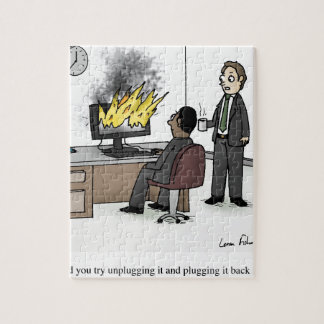 Puzzle Ordenador y dibujo animado divertidos de la