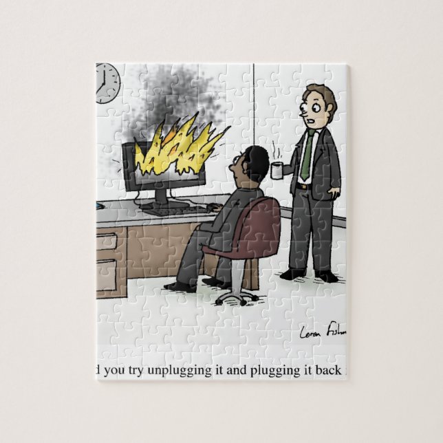 Puzzle Ordenador y dibujo animado divertidos de la (Vertical)