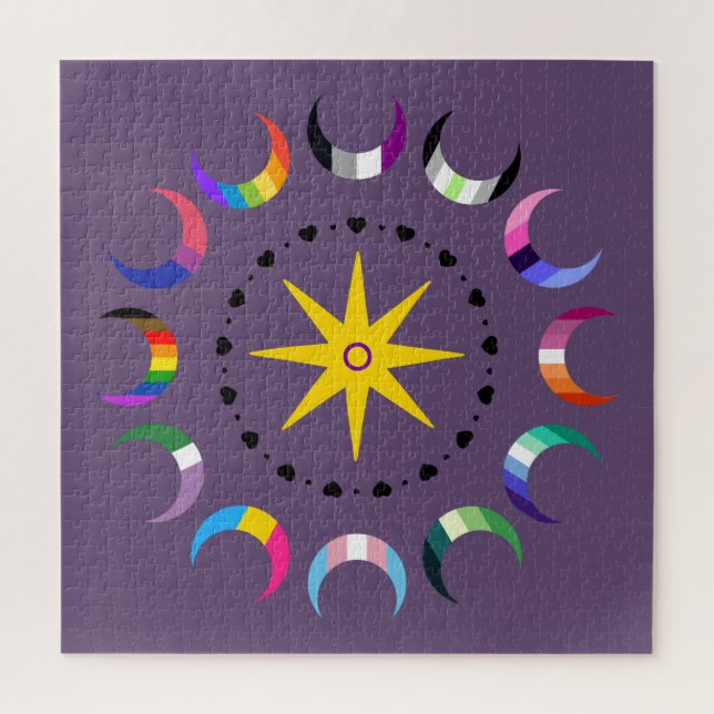 Puzzle Orgullo de Medias Lunas Queer (Vertical)