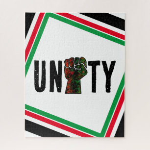 Puzzle orgullo negro bandera panafricana roja verde puño