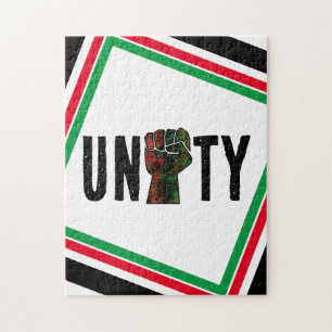 Puzzle orgullo negro bandera panafricana roja verde puño