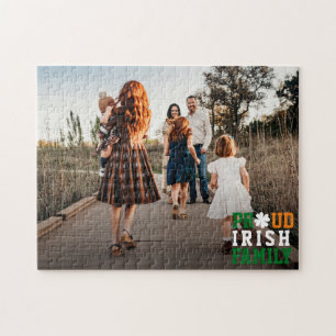 Puzzle Orgullosa familia irlandesa foto de trébol de la s