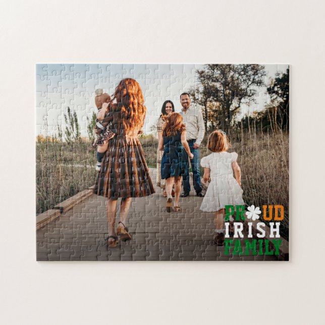 Puzzle Orgullosa familia irlandesa Shamrock Lucky Clover  (Horizontal)