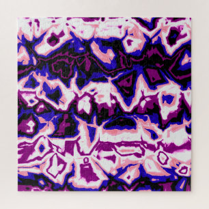 Puzzle Orgulloso de rayas jaspeadas funky boho retro flui