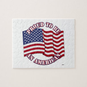 Puzzle Orgulloso de ser un americano con la bandera de EE