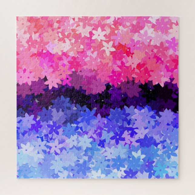 Puzzle Orgulloso floral retro boho groovy omnisexual (Vertical)