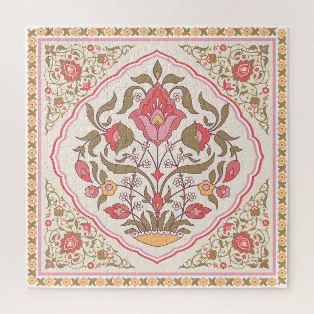 Puzzle Oriental Ornate: Diseño Floral. (Vertical)