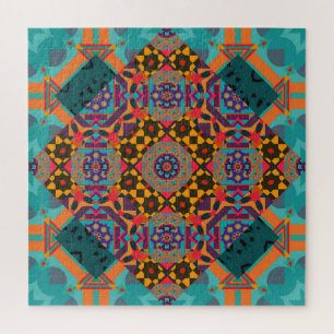 Puzzle Oriente Medio: Decoración verde de lujo.