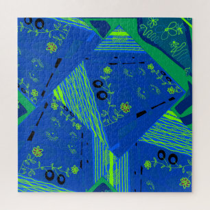 Puzzle Origami Chintz (L) Verde Azul