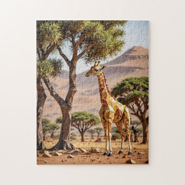 Puzzle Origami Giraffe Safari Tema (Vertical)