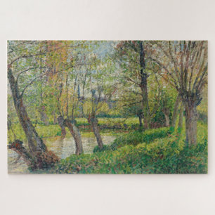 Puzzle Orillas del Epte en Éragny, puesta de sol (1897)