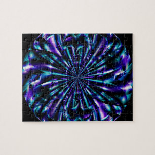 Puzzle Ornamental   Arte fractal azul y púrpura