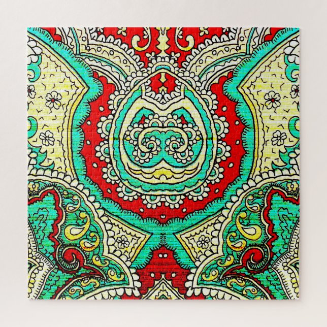 Puzzle Ornamento arabesco neón: estilo años 80. (Vertical)