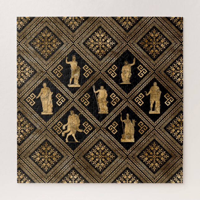 Puzzle Ornamento de deidades griegas y clave del meandro (Vertical)