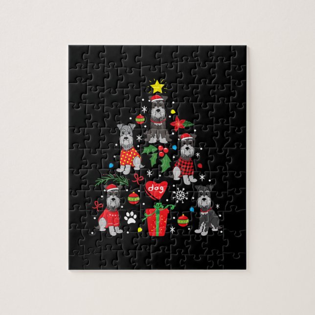 Puzzle Ornamento del árbol de Navidad Schnauzer Perro Mas (Vertical)