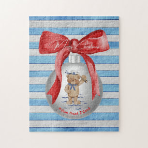 Puzzle Ornamento del oso de la isla de la cabeza de Feliz