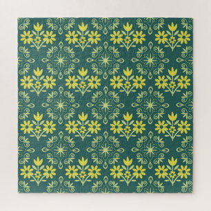 Puzzle Ornamento floral, elegante y sin fisuras.