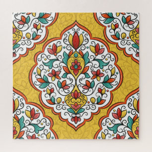 Puzzle Ornamento floral: Motivos indios turcos.