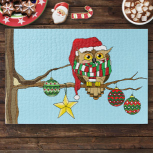 Puzzle Ornamentos de árbol de búho navidades