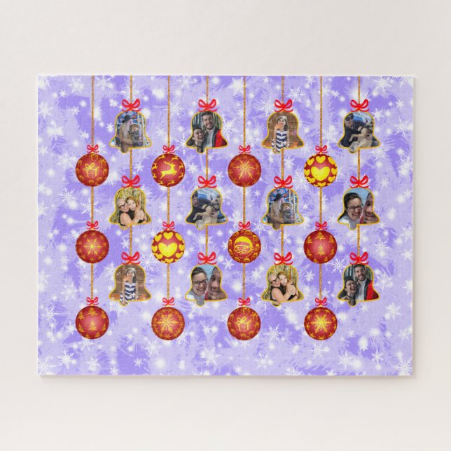 Puzzle Ornamentos de Bell & Ball 6 Fotos L-Red (Horizontal)