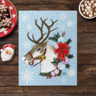 Puzzle Ornamentos de corona de reno para navidades