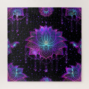 Puzzle Ornate Lotus Flower Seamless Symbol