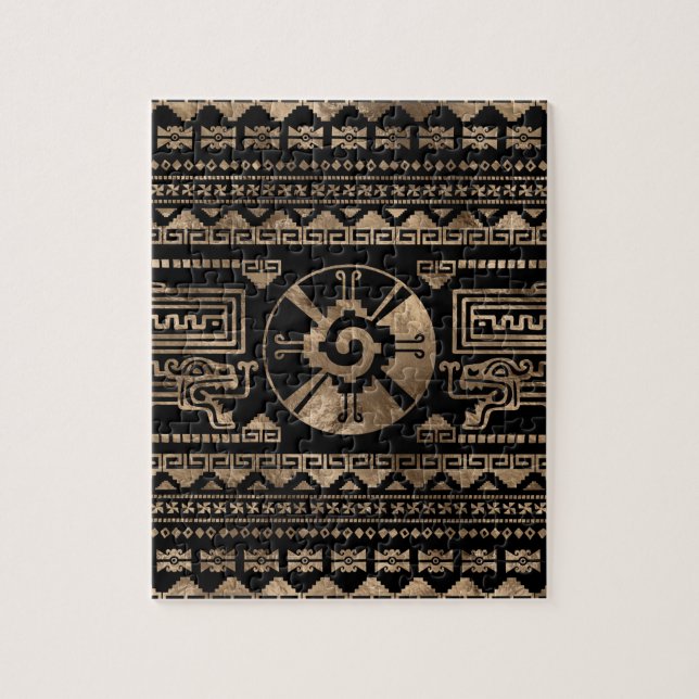 Puzzle Oro de Hunab Ku en negro (Vertical)
