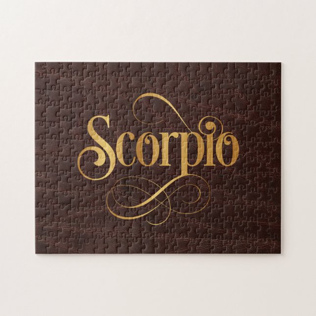 Puzzle Oro del escorpión del Rótulo del zodiaco de la (Horizontal)