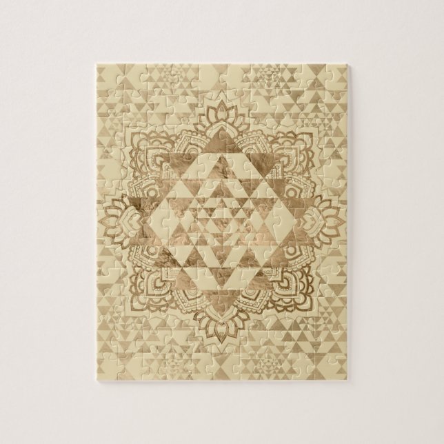 Puzzle Oro del pastel de Sri Yantra/de Sri Chakra (Vertical)