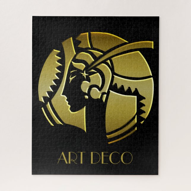 Puzzle Oro elegante Art Deco y mujer negra de los años 20 (Vertical)