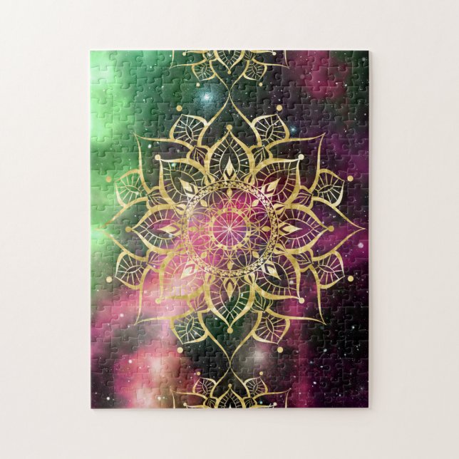 Puzzle Oro Mandala acuarela nebulosa yoga zen (Vertical)