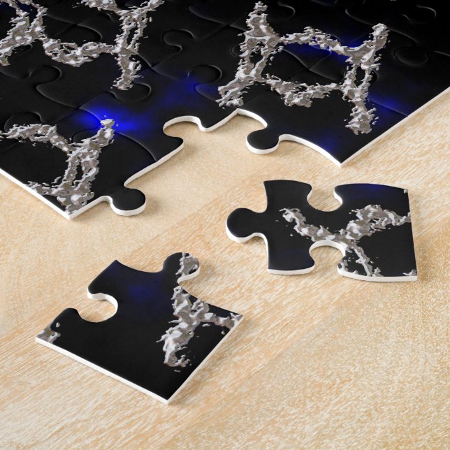 Puzzle Oro Metalizado líquido y Mandela plateado (Lado)