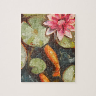 Puzzle Oro Pescado Koi Pond Water Lilis