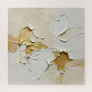 Puzzle Oro Texturizado Impasto Abstracto Neutro