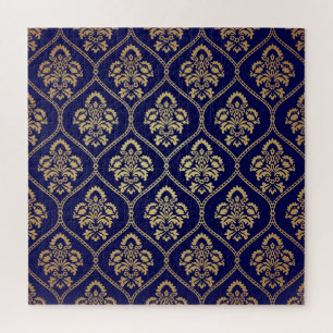 Puzzle Oro y azul: Damasco de lujo