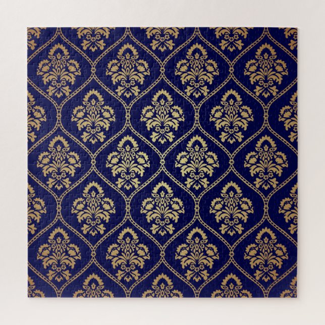 Puzzle Oro y azul: Damasco de lujo (Vertical)