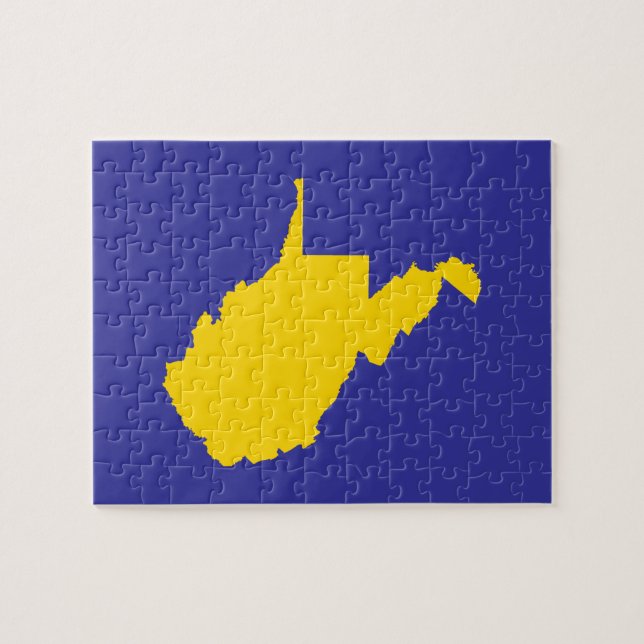 Puzzle Oro y azul de Virginia Occidental (Horizontal)