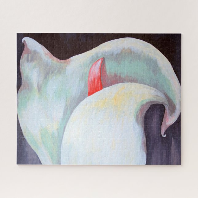 Puzzle Orquídea Blanca De Marfil Con Hues De Limón Lilac (Horizontal)