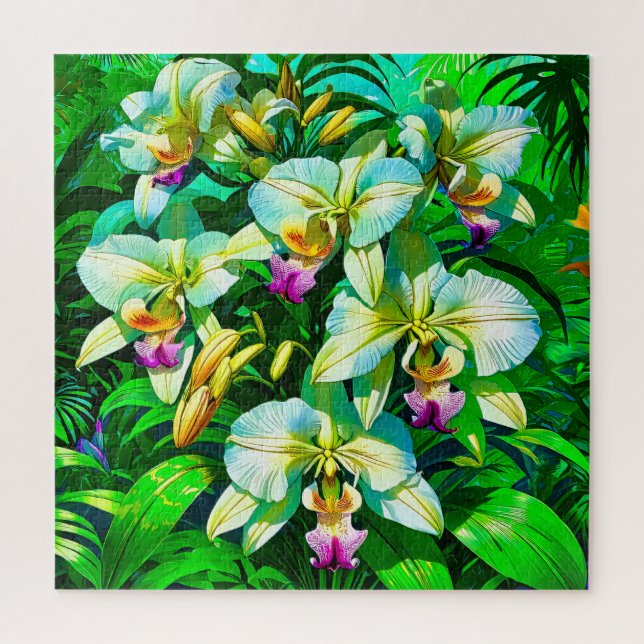 Puzzle Orquídea tropical vibrante (Vertical)