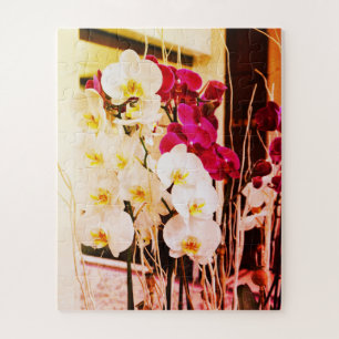 Puzzle Orquídeas rojas y blancas