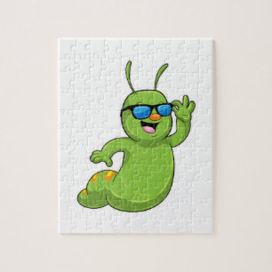 Puzzle oruga con gafas de sol