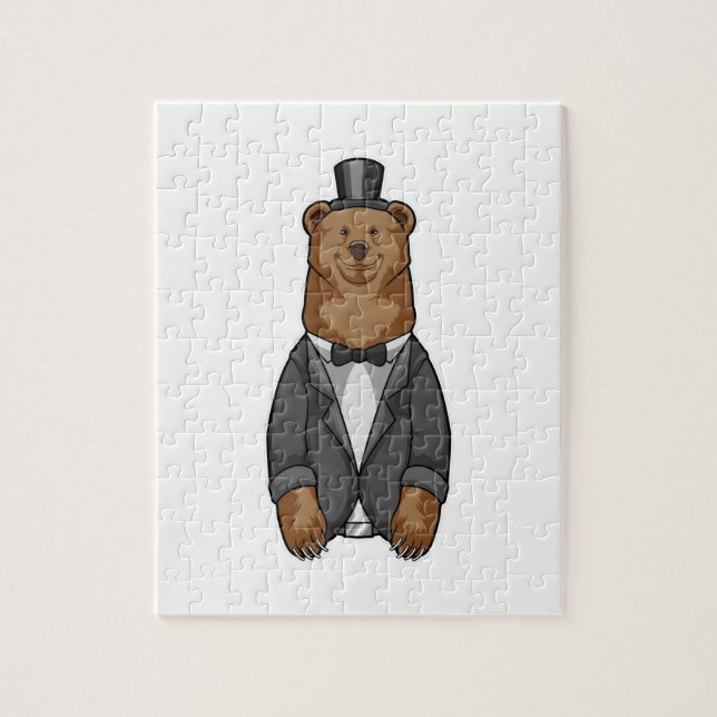 Puzzle Oso como Groom con Chaqueta (Vertical)