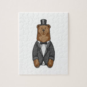 Puzzle Oso como novio con chaqueta