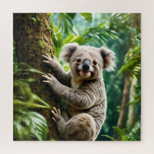 Puzzle Oso cortado de Koala en un árbol